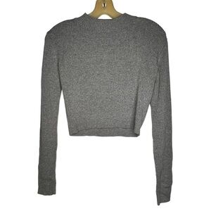 Brandy Melville Gray Cropped Ribbed Sweater‎